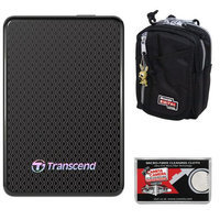 Transcend 256GB USB 3.0 ESD400 Portable Solid State Hard Drive + Case + Cloth