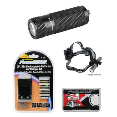 Fenix E15 LED Waterproof Torch Flashlight + Headband + 4 Batt + Charger