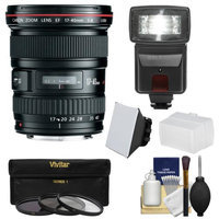 Canon EF 17-40mm f/4 L USM Zoom Lens with 3 Filters + Flash & 2 Diffusers + Kit