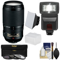 Nikon 70-300mm f/4.5-5.6 G VR AF-S ED-IF Zoom-Nikkor Lens with 3 Filters + Flash & 2 Diffusers + Kit