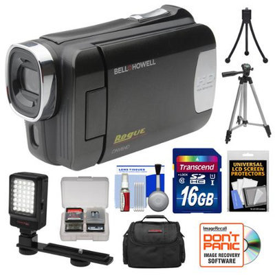Bell & Howell DNV6HD Rogue Infrared Night Vision 1080p HD Video Camera Camcorder (Black) with 16GB Card + Case + Tripods + LED Light + Kit