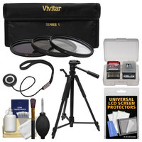 Vivitar 3-Piece Multi-Coated HD Filter Set (40.5mm) + Tripod + CapKeeper + Kit