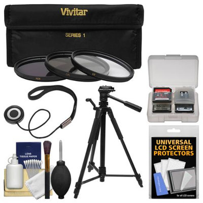 Vivitar 3-Piece Multi-Coated HD Filter Set (40.5mm) + Tripod + CapKeeper + Kit
