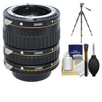 Xit Group Xit Pro Series AF Macro Extension Tube Set (for Nikon Cameras) with Tripod + Accessory Kit
