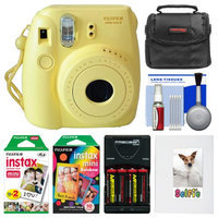 Fujifilm Instax Mini 8 Instant Film Camera (Yellow) with Photo Album + Instant Film & Rainbow Film + Case + Batteries & Charger Kit