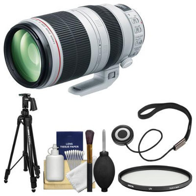 Canon EF 100-400mm f/4.5-5.6 L IS II USM Telephoto Zoom Lens with Hoya Multi-Coated UV Filter + Pistol Grip Tripod + Kit