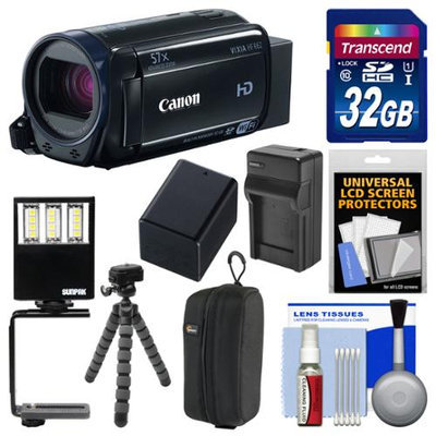 Canon Vixia HF R62 32GB Wi-Fi 1080p HD Video Camcorder with 32GB Card + Case + LED Light & Bracket + Battery & Charger + Tripod + Kit
