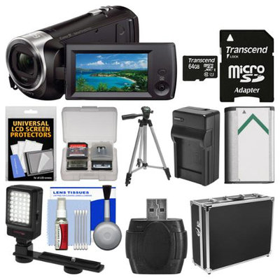 Sony Handycam HDR-CX405 1080p HD Video Camera Camcorder with 64GB Card + Hard Case + LED Light + Battery & Charger + Tripod + Kit