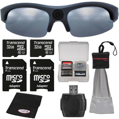 Coleman VisionHD G3HD-SUN 1080p HD Weatherproof Action Polarized Sunglasses with (2) 32GB Cards + Anti-Fog Cloth + Spudz + Kit