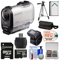 Sony Action Cam FDR-X1000VR Wi-Fi 4K HD Video Camera Camcorder & Live View Remote with 32GB Card + Battery + Case + Tripod + Kit