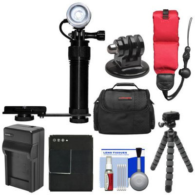 Intova Underwater Action Video Light with Camera Bracket Mount with AHDBT-301 Battery & Charger + Strap + Case + Tripod Kit for GoPro HERO3 & 3+