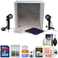 Xit Portable Light Box Photo Studio with 2 Backgrounds 2 Lights Tripod & Carrying Case with 32GB Card + Flash Diffusers + Accessory Kit