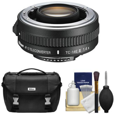 Nikon TC-14E III 1.4x AF-S Teleconverter with Nikon DSLR Camera Case + Cleaning Kit