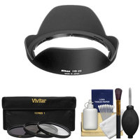 Nikon HB-23 Bayonet Lens Hood for 10-24mm 17-35mm f/2.8 12-24mm DX 16-35mm f/4 with 3 UV/CPL/ND8 Filters + Cleaning Kit