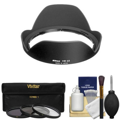 Nikon HB-23 Bayonet Lens Hood for 10-24mm 17-35mm f/2.8 12-24mm DX 16-35mm f/4 with 3 UV/CPL/ND8 Filters + Cleaning Kit