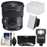 Sigma 24mm f/1.4 Art DG HSM Lens (for Canon EOS Cameras) with Flash + Soft Box & Diffuser + 3 UV/CPL/ND8 Filters + Kit + SIGMA USA Warranty