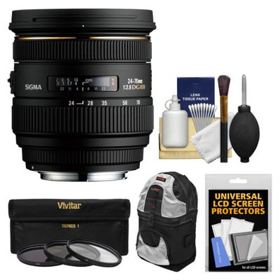 Sigma 24-70mm f/2.8 IF EX DG HSM Zoom Lens (for Canon EOS Cameras) with Case + 3 UV/CPL/ND8 Filters + Kit