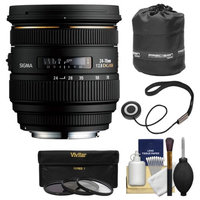 Sigma 24-70mm f/2.8 IF EX DG HSM Zoom Lens (for Nikon Cameras) with Lens Pouch + 3 UV/CPL/ND8 Filters + Kit