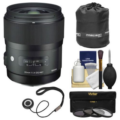 Sigma 35mm f/1.4 Art DG HSM Lens (for Nikon Cameras) with Pouch + 3 UV/CPL/ND8 Filters + Kit