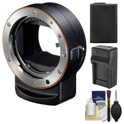 Sony Alpha LA-EA3 Adapter (Attach A-mount Lenses to E-mount Full Frame Camera) with NP-FW50 Battery & Charger + Accessory Kit + SONY USA Warranty