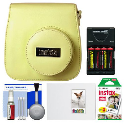 Fujifilm Groovy Camera Case for Instax Mini 8 (Yellow) with 20 Twin Prints + Album + (4) Batteries & Charger + Accessory Kit