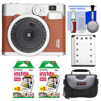 Fujifilm Instax Mini 90 Neo Classic Instant Film Camera (Brown) with 40 Instant Film + Case + Battery + Cleaning Kit