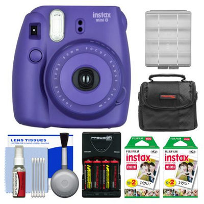 Fujifilm Instax Mini 8 Instant Film Camera (Grape) with 40 Instant Film + Case + Batteries & Charger Kit