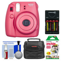 Fujifilm Instax Mini 8 Instant Film Camera (Raspberry) with 20 Instant Film + Case + (4) Batteries & Charger + Kit