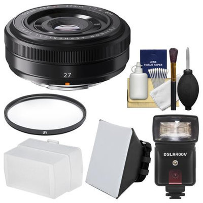 Fujifilm 27mm f/2.8 XF Lens with Flash & Diffusers + Filter + Kit