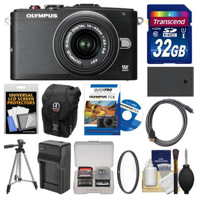 Olympus PEN E-PL6 Micro 4/3 Digital Camera & 14-42mm II R Lens with 32GB Card + Case + Battery & Charger + Tripod + Filter + Kit + OLYMPUS USA Warranty