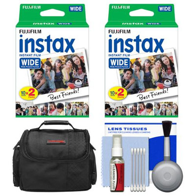 Essentials Bundle for Fujifilm Instax 210 & Wide 300 Instant Film Camera with 40 Wide Prints + Case + Cleaning Kit
