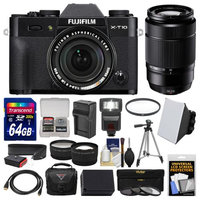 Fujifilm X-T10 Digital Camera & 18-55mm XF Lens (Black) with 50-230mm Lens + 64GB Card + Case + Flash + Battery & Charger + Tripod + 2 Lens Kit + FUJIFILM USA Warranty