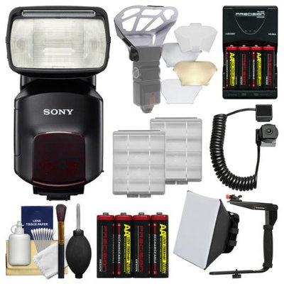 Sony Alpha HVL-F60M Flash with Video Light with Batteries & Charger + Diffuser + Bounce Reflector + Bracket & Cord + Kit