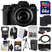 Fujifilm X-T1 Weather Resistant Digital Camera & 18-135mm XF Lens with 64GB Card + Case + Flash + Batteries & Charger + Tripod + Kit with FUJIFILM USA Warranty
