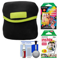 Fujifilm Neoprene Camera Pouch Case for Instax Mini 25 & SHARE SP-1 Printer with 20 Twin & 10 Rainbow Prints + Kit