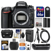 Nikon D750 Digital SLR Camera Body with 64GB Card + Case + Battery & Charger + Grip + Tripod + Kit with NIKON USA Warranty