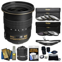 Nikon 12-24mm f/4 G DX AF-S ED-IF Zoom-Nikkor Lens with 3 UV/CPL/ND8 & 4 Macro Filters + Sling Strap Kit for D3200, D3300, D5300, D5500, D7200 Camera with NIKON USA Warranty