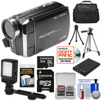 Bell & Howell DV30HD 1080p HD Video Camera Camcorder (Black) with 32GB Card + Battery + Case + Tripods + LED Video Light + Kit