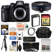Samsung NX1 Smart Wi-Fi 4K Digital Camera Body with 30mm f/2.0 Lens + 64GB Card + Battery + Case + Tripod + 3 Filters + Kit with SAMSUNG USA Warranty