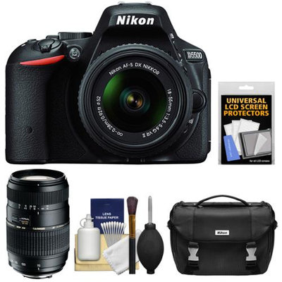 Nikon D5500 Wi-Fi Digital SLR Camera & 18-55mm VR DX Lens (Black) - Factory Refurbished with 70-300mm Zoom Lens + Case + Kit