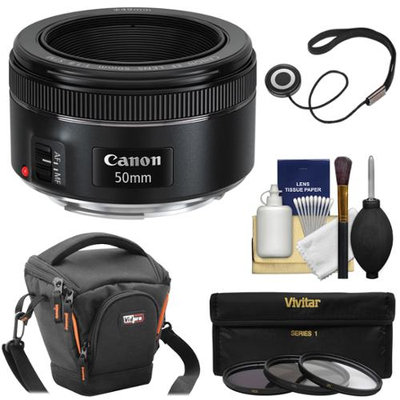 Canon EF 50mm f/1.8 STM Lens with Case + 3 UV/CPL/ND8 Filters + Kit