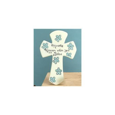 Unison Gifts SGA-029 9 H in. Blue Tabletop Cross - Miracles
