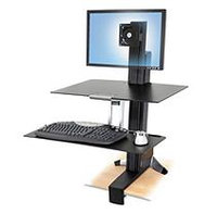 Ergotron - Ergotron WorkFit-S Single LD with Worksurface+