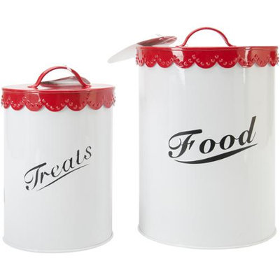 Buddy's Line Pet Food and Treat Canister Set - Red