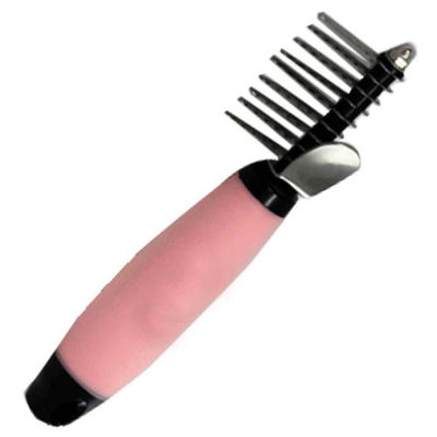 Iconic Pet 15865 Dematting Comb With Silica Gel Soft Handle For Dog And Cat - Pink