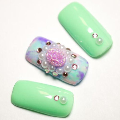 Bundle Monster BMC 24pc Multicolor Mix Shaped Rose Pattern Nail Polish Art Resin Cabochon Set