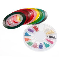 Bundle Monster BMC Mix Neon Color Nail Chains Striping Tape Nail Polish Art Accessory Set