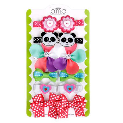 Bundle Monster Baby Girl 12 pc Soft Ribbon Design Hair Clip Accessories - Set 2
