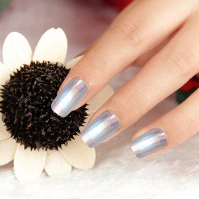Bundle Monster BMC 24pc Silver Colored Holographic Foil Design Nail Polish Art Sticker Strips