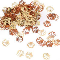 Bundle Monster BMC 120pc Flexible Gold Metal Scallop Shell Cut Out Nail Art Decorative Confetti